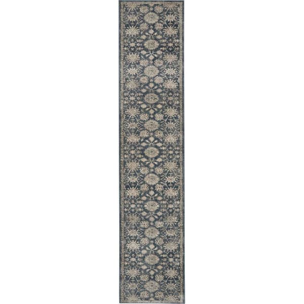 Concerto Blue/Beige 2 ft. x 10 ft. Persian Vintage Kitchen Runner Area Rug