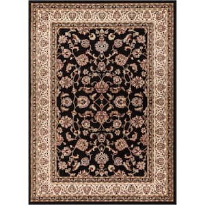 Barclay Sarouk Black 4 ft. x 5 ft. Traditional Floral Area Rug