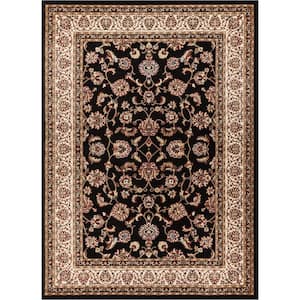 Barclay Sarouk Black 5 ft. x 7 ft. Traditional Floral Area Rug