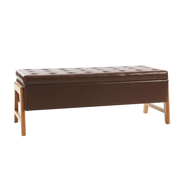 Jayden Creation Hedda Chocolate 49.6 In. Wide Upholstered Storage 