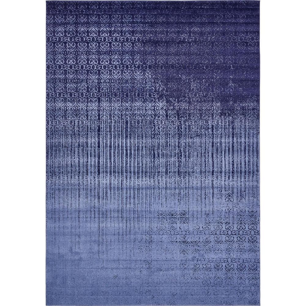 Reversible Tufted Blue Spot 10' x 14' Easy Care Rug