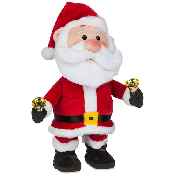 12.99 in. Twisting Waving-Santa with Handbells