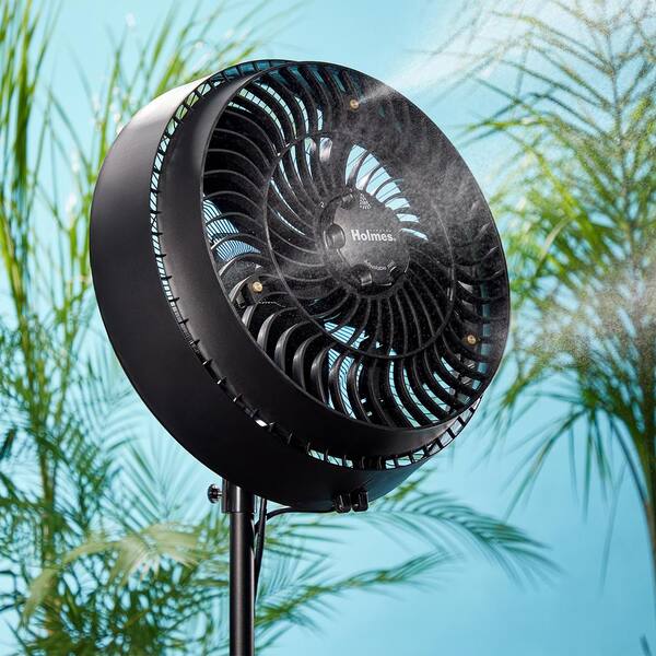 Holmes Outdoor 16 Oscillating Misting Stand Fan Black Speed