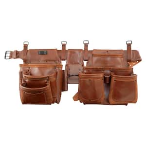 18-Pocket Framers Professional Tool Belt with Ambassador Series Top Grain Leather