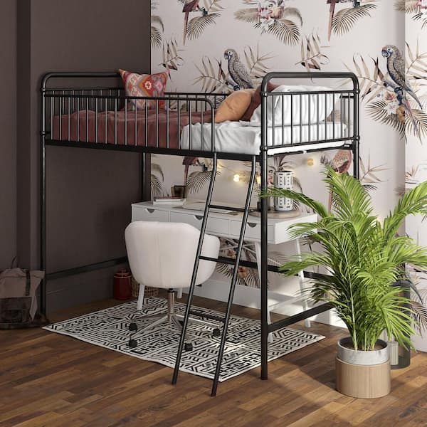 Kolin Black Metal Twin Loft Bed