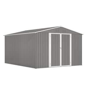 10 ft. x 12 ft. Outdoor Metal Storage Shed (112 sq. ft.), Gray