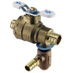 3/4 in. LF Brass Full Port PEX Barb Ball Valve with Integral Thermal Expansion Relief Valve 1/2 in. PEX Barb Outlet