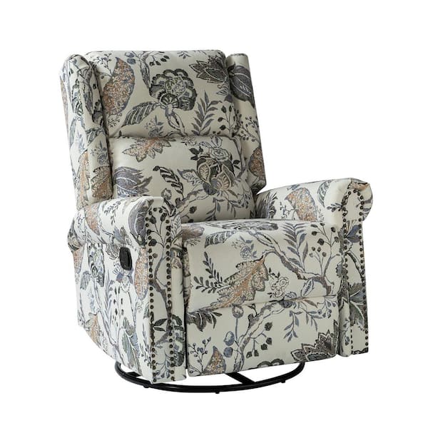 JAYDEN CREATION Jahwe Jeacobean Manual Livingroom Swivel Glider Nursery Recliner with Swivel Base