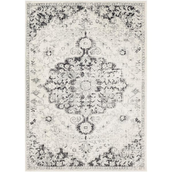 Livabliss Demeter Light Gray/Charcoal 3 ft. 11 in. x 5 ft. 7 in. Oriental Area Rug