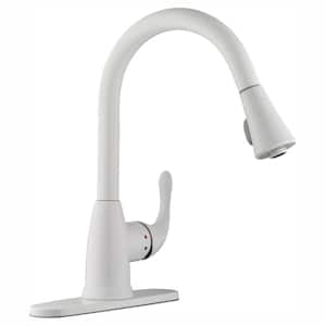 Market Single-Handle Pull-Down Sprayer Kitchen Faucet With TurboSpray and FastMount in White