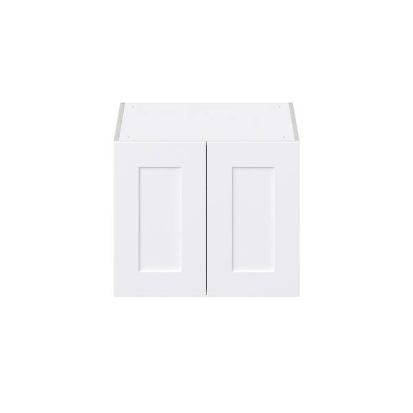 J COLLECTION Wallace Painted Warm White Shaker Assembled Wall Kitchen Cabinet with Full Height Doors (24 in. W x 20 in. H x 14 in. D)