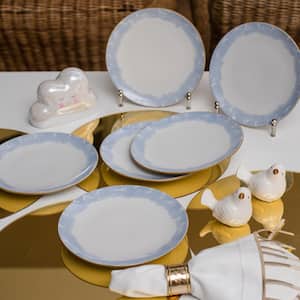 8.46 in. Coup Blue and Yellow Salad Plates (Set of 6)