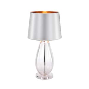 Keagan 26 in. 1-Light Indoor Chrome Table Lamp with Light Kit