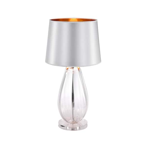 Warehouse of Tiffany Keagan 26 in. 1-Light Indoor Chrome Table Lamp with Light Kit