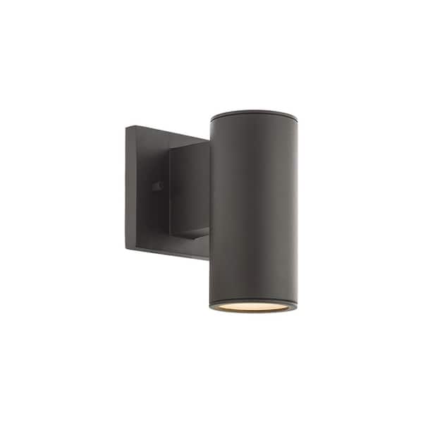 WAC Lighting Cylinder Bronze LED Single Up or Down Outdoor Wall Cylinder Light, 3000K