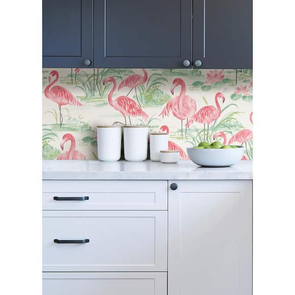 1 Roll Kitchen Table Mat Drawers Cabinet Shelf Liners Flamingo