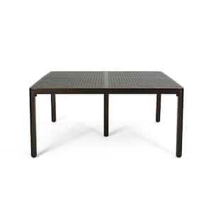 Tahoe 29 in. Antique Gloss Black Square Aluminum Outdoor Dining Table
