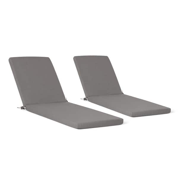WESTIN OUTDOOR FadingFree (Set of 2) 21.5 in. x 26 in. x 2.5 in. Outdoor Patio Chaise Lounge Chair Cushion Set in Grey
