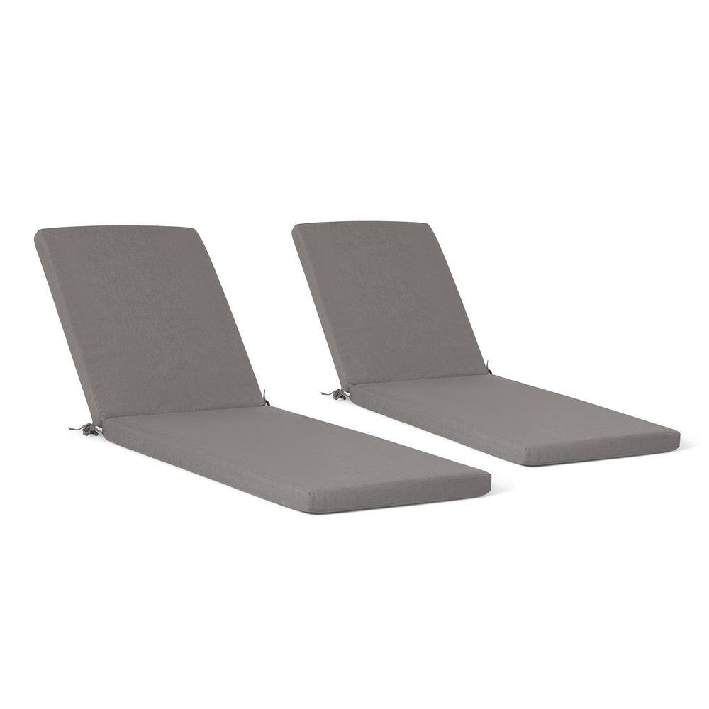 FadingFree (Set of 2) 22.5 in. x 28 in. x 2.5 in. Outdoor Patio Chaise Lounge Chair Cushion Set in Grey price history on PriceWatchPro