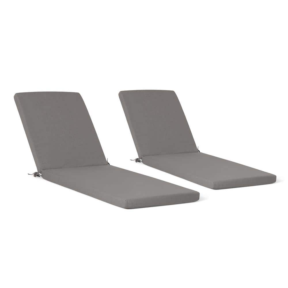 FadingFree (Set of 2) 23 in. x 30 in. x 2.5 in. Outdoor Patio Chaise Lounge Chair Cushion Set in Grey price history on PriceWatchPro