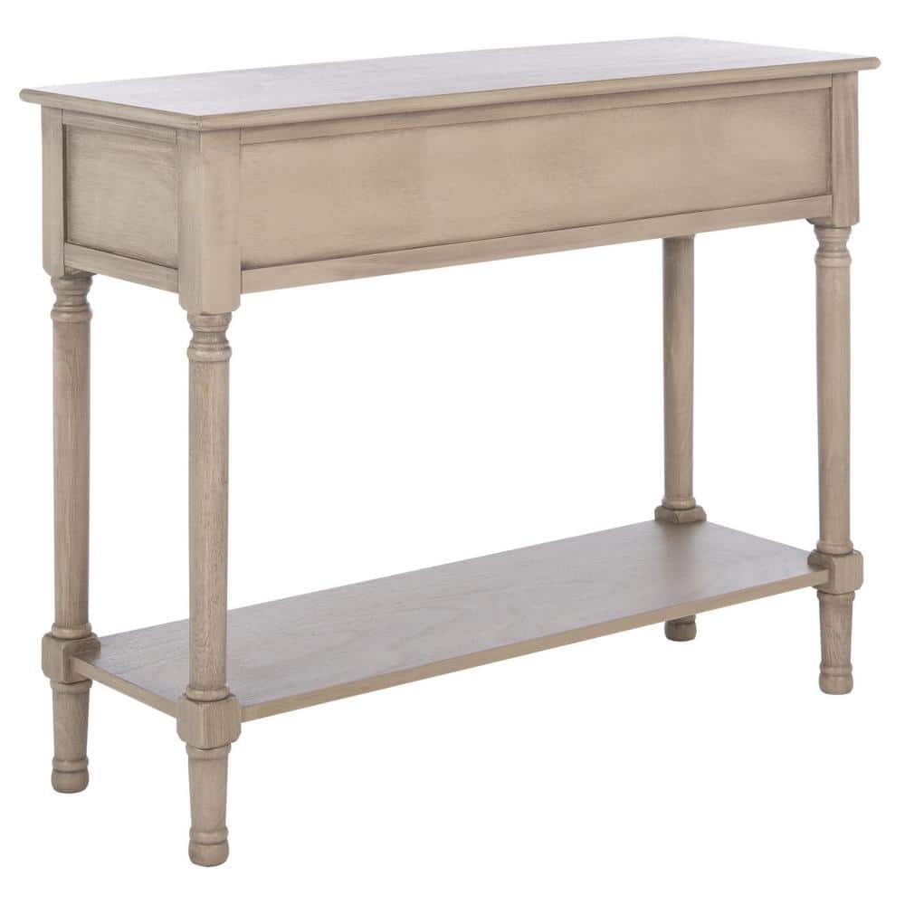 Peyton 40'' Off-White and Brown Wood Console Table with Storage