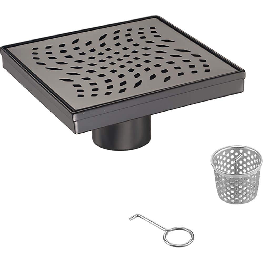 6 in. Square Stainless Steel Shower Drain with Wave Pattern in Venetian Bronze price history on PriceWatchPro