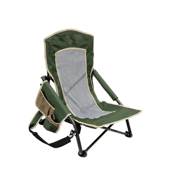 Justincity Green Steel Portable Folding Camping Chair for Outdoor