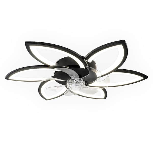Tivleed Indoor Fan Blade 13.58 in. Black 29.53 in. Ceiling Fan Light 120V RPM 1000 Lumens 1000 w/LED Light with Remote Control