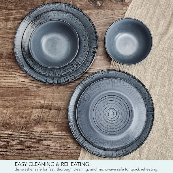 Pfaltzgraff Mystic 12-Piece Blue Stoneware Dinnerware Set, Service