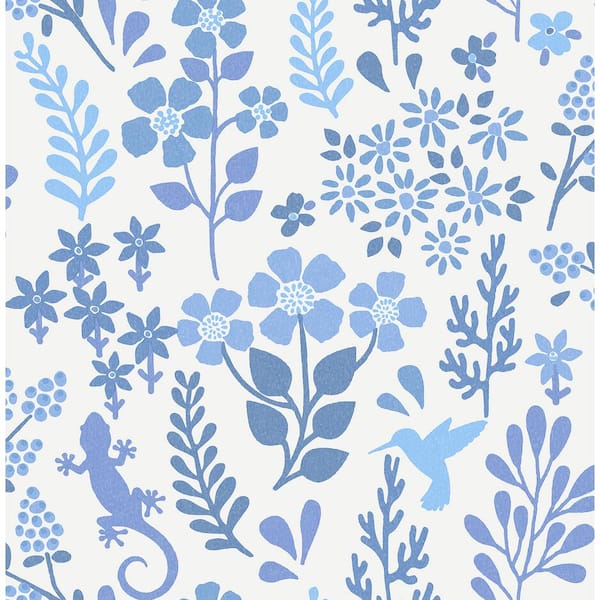 Advantage Karina Blue Meadow Matte Non-Pasted Non-Woven Wallpaper Sample