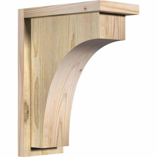 Ekena Millwork 6 in. x 12 in. x 16 in. Douglas Fir Huntington Rough Sawn Corbel with Backplate