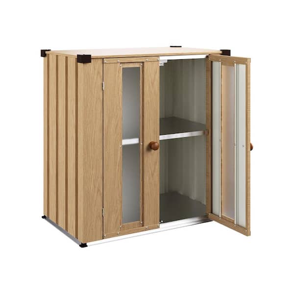 3 ft. W x 2 ft. D Brown Metal Rectangle Outdoor Storage Shed with Adjustable Shelf for Garden, Backyard (6 sq. ft.)