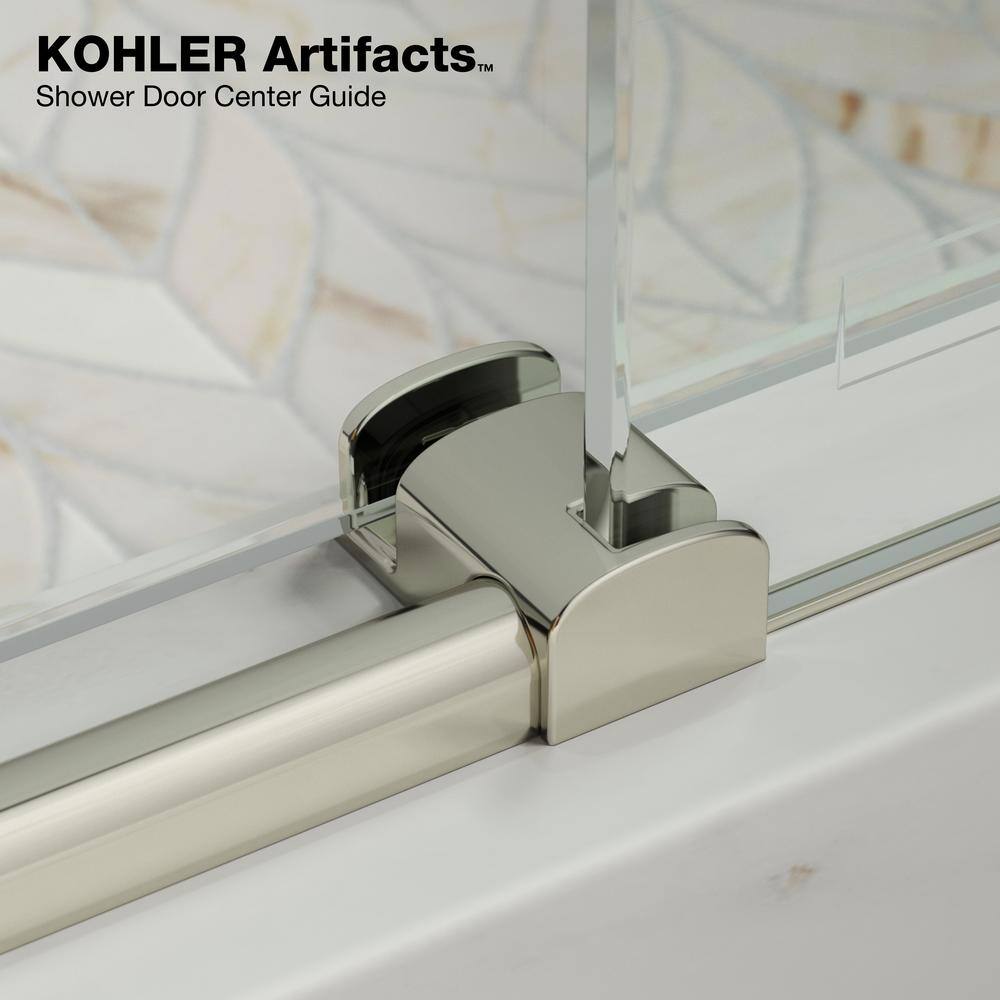 Polished Chrome Frameless Sliding Shower Door with Tempered Glass