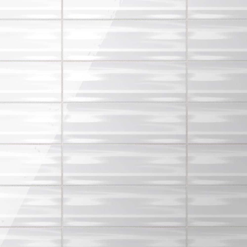 Crown Heights Maori Glossy White 3 in. x 8 in. Ceramic Wall Tile (9.0 sq. ft. /Case)
