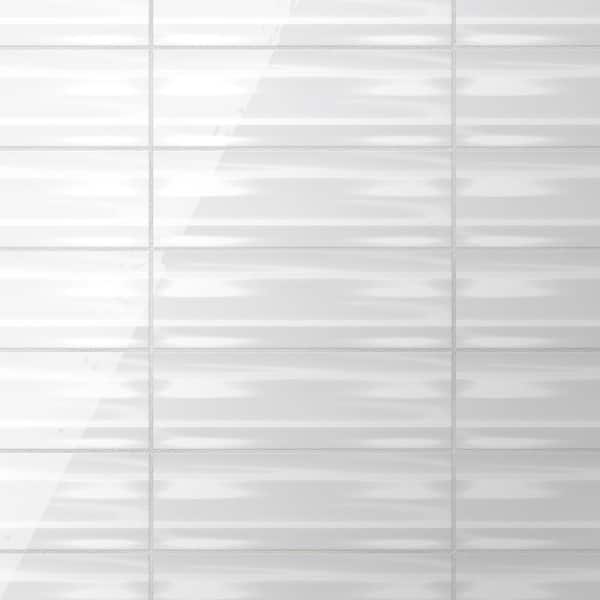 Crown Heights Maori Glossy White 3 in. x 8 in. Ceramic Wall Tile (9.0 sq. ft. /Case)