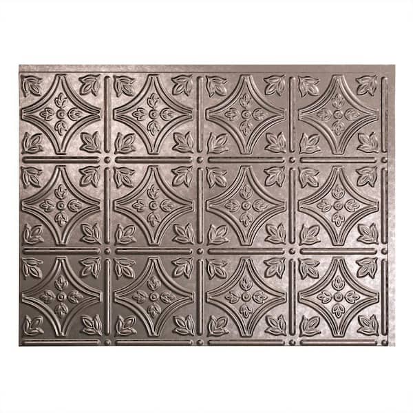 Fasade 18.25 in. x 24.25 in. Galvanized Steel Traditional Style # 1 PVC Decorative Backsplash Panel