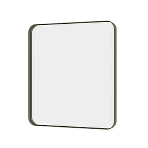 36 in. W x 32 in. H Rectangular Framed Wall Mounted Bathroom Vanity Mirror in Brushed Bronze