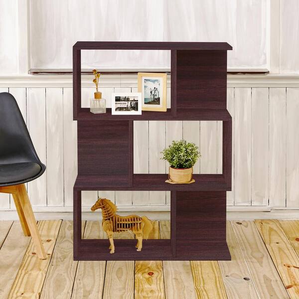 Way Basics Madison 3 Shelf 11.2 in.x 32.1 in. x 44.8 in. zBoard Bookcase, Room Divider, Storage Shelf in Espresso Wood Grain