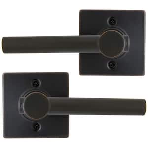 Highland Aged Bronze Dummy Door Lever with Square Rose (2-Pack)