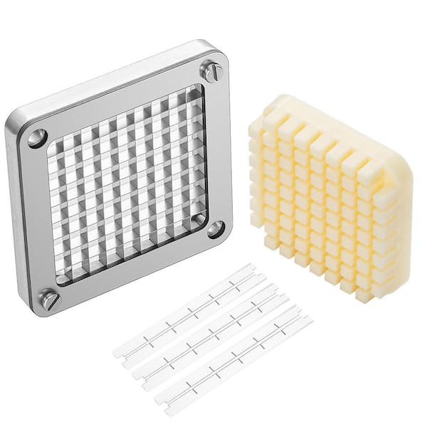 Replacement Chopper Blade, 3/8 in., 3 Pieces French Fry Blade Set with 6 Knives, Stainless Steel Dicer Parts Push Block