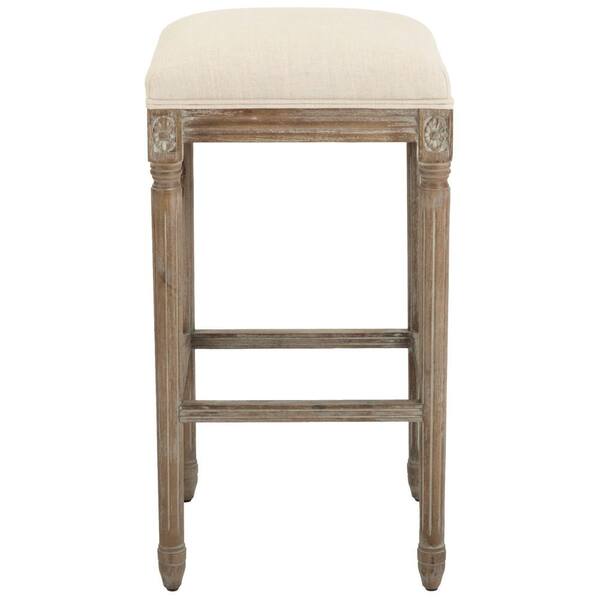 Unbranded Jacques 31 in. Natural Cushioned Bar Stool in Antique Brown