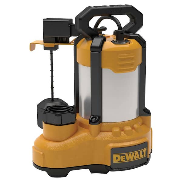 DEWALT 3/4 HP Stainless Steel/Cast Iron Submersible Sump Pump, Vertical Switch