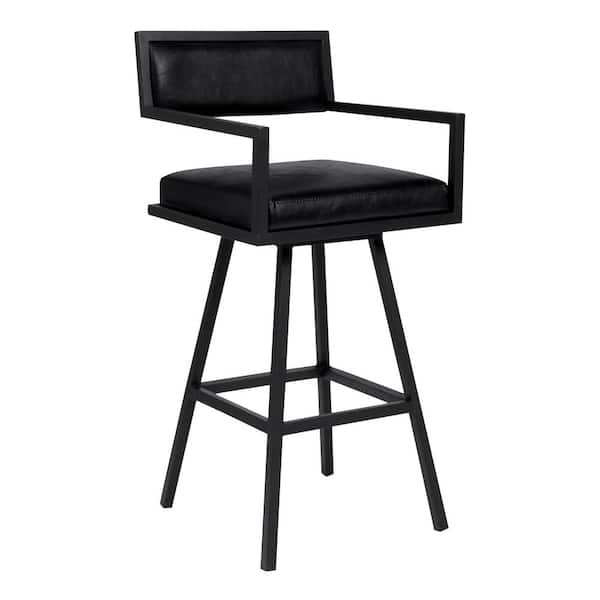 Armen Living Dylan 26 in. Black Swivel Bar Stool
