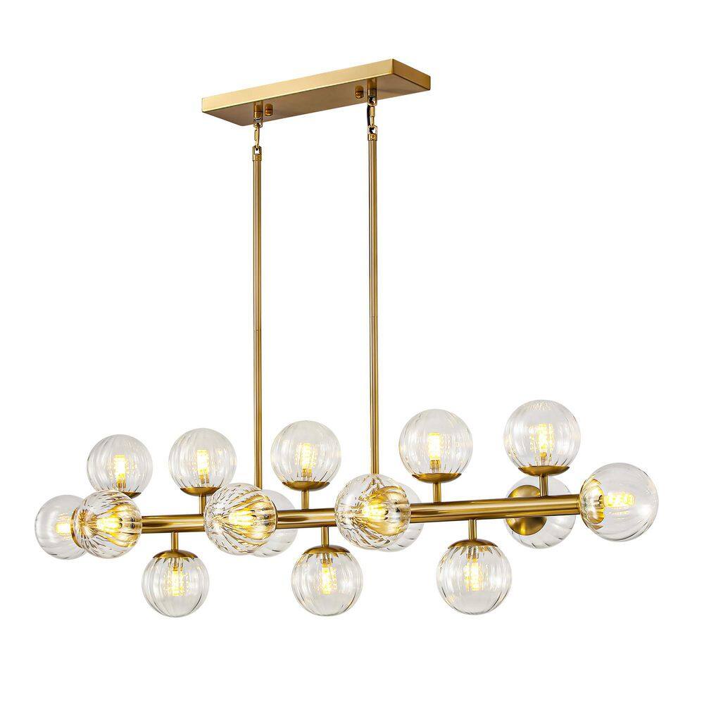 47.2 in. Modern 16-Light Gold Linear Cloud Chandelier for Kitchen Island Dining Room Light Fixture (Bulbs Not Included) price history on PriceWatchPro