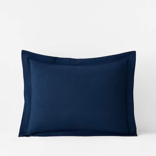 The Company Store Legends Hotel Navy Velvet Flannel Standard Sham