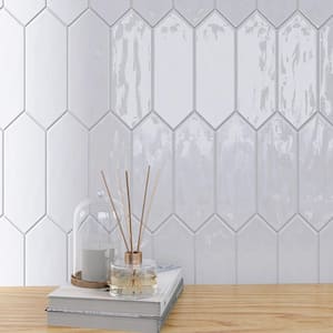 Taylor White 3.94 in. X 11.81 in. Polished Ceramic Picket Wall Tile (10.76 sq. ft./Case)