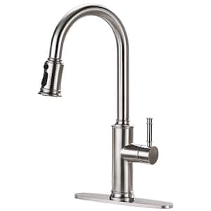 Grarcy Single-Handle Pull-Down Sprayer Kitchen Faucet with 2 Spray Mode in Stainless Steel