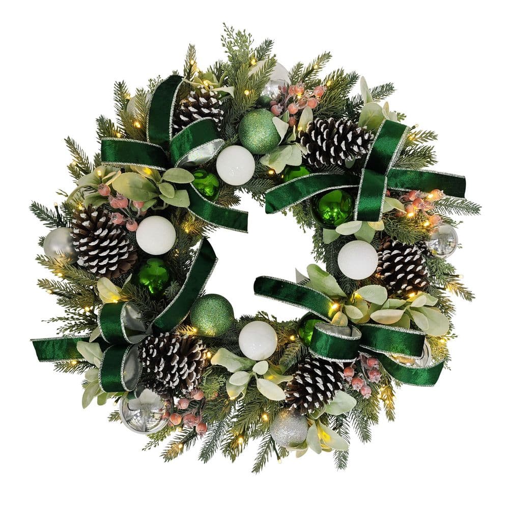 Puleo International 26 in. Pre-Lit Adorned Artificial Christmas