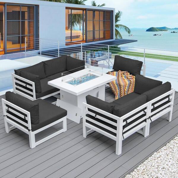 Aluminum patio furniture with fire online pit