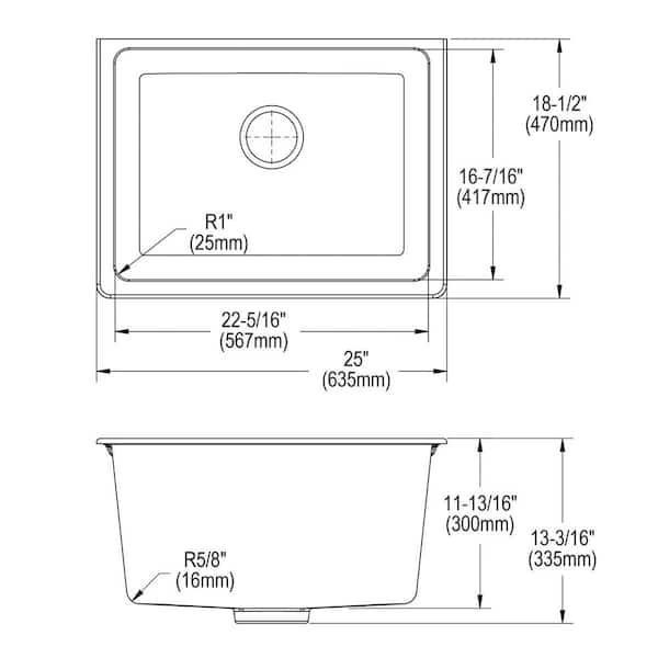 Elkay Quartz Classic 25 inch Drop-In Laundry Sink - Putty ELG252212PDPT0